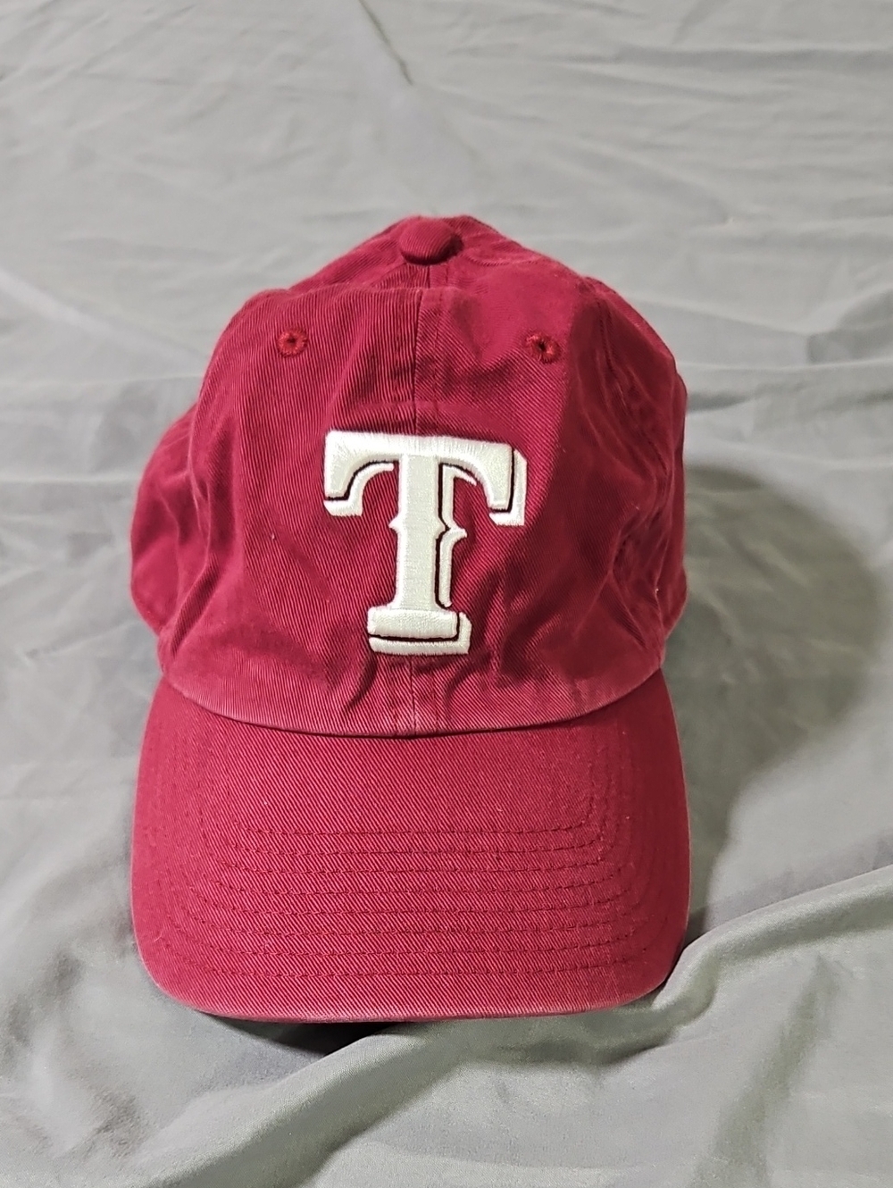 Genuine Merchandise Texas Rqngers Maroon Baseball Cap with White 'T' Logo